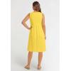 Woman Within Plus Size Button-Front Empire Sleeveless Knit Dress(Primrose Yellow Polka Dots)