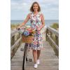 Woman Within Plus Size Button-Front Empire Sleeveless Knit Dress(White Multi Garden)