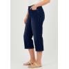 Woman Within Plus Size Clean Front Denim Capri(Midnight Sanded)