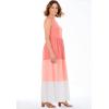 Woman Within Plus Size Colorblock Tiered Dress(Sweet Coral Colorblock)