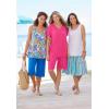 Woman Within Plus Size Elastic-Waist Knit Tiered Skirt(French Blue)