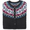 Woman Within Plus Size Fair Isle Cardigan Sweater(Black Fair Isle Stripe)