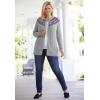 Woman Within Plus Size Fair Isle Cardigan Sweater(Heather Grey Fair Isle Stripe)