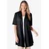 Woman Within Plus Size Lightweight Open Front Cardigan Sweater(Black)