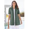 Woman Within Plus Size Lightweight Open Front Cardigan Sweater(Pine)
