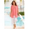 Woman Within Plus Size Lightweight Open Front Cardigan Sweater(Sweet Coral)