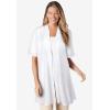 Woman Within Plus Size Lightweight Open Front Cardigan Sweater(White)