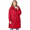 Woman Within Plus Size Mid-Length Microfiber Parka(Classic Red)