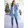 Woman Within Plus Size Multi Marled Cardigan Sweater(Blue Coast Space Dye)