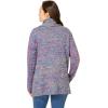 Woman Within Plus Size Multi Marled Cardigan Sweater(Ultra Blue Space Dye)
