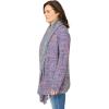 Woman Within Plus Size Multi Marled Cardigan Sweater(Ultra Blue Space Dye)