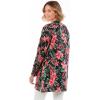 Woman Within Plus Size Perfect Longer-Length Cotton Cardigan Sweater(Black Paradise)