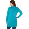 Woman Within Plus Size Perfect Longer-Length Cotton Cardigan Sweater(Pretty Turquoise)