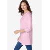 Woman Within Plus Size Perfect Three-Quarter Sleeve Crewneck Tunic(Orange Twist)