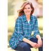 Woman Within Plus Size Petite Classic Flannel Shirt(Vivid Red Buffalo Plaid)