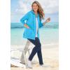 Woman Within Plus Size Petite Side Pocket Ankle-Length Pull-On Stretch Knit Cotton Spandex Leggings(Navy)