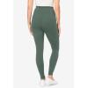 Woman Within Plus Size Petite Side Pocket Ankle-Length Pull-On Stretch Knit Cotton Spandex Leggings(Pine)