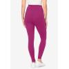 Woman Within Plus Size Petite Side Pocket Ankle-Length Pull-On Stretch Knit Cotton Spandex Leggings(Raspberry)