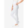 Woman Within Plus Size Petite Side Pocket Ankle-Length Pull-On Stretch Knit Cotton Spandex Leggings(White)