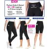 Woman Within Plus Size Petite Stretch-Cotton Knit Pull-On Printed Pocket Capri Leggings(Navy Batik Sunflower)