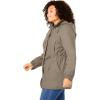 Woman Within Plus Size Petite Taslon Anorak Jacket With Removable Fleece Lining(Bark)