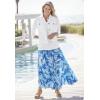 Woman Within Plus Size Pull-On Elastic Waist Crinkle Printed Skirt(Classic Red Batik)