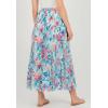 Woman Within Plus Size Pull-On Elastic Waist Crinkle Printed Skirt(White Multi Splash)