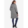 Woman Within Plus Size Rib-Knit Trim Wool Blend Coat(Black Herringbone)