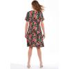 Woman Within Plus Size Short Crinkle Dress(Black Coral Paradise)