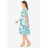 Woman Within Plus Size Short Crinkle Dress(White Blue Floral)