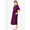 Woman Within Plus Size Short-Sleeve Button-Front Pocket Dress (Petite Available) – 7X, Deep Claret Polka Dot