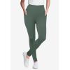 Woman Within Plus Size Side Pocket Ankle-Length Pull-On Stretch Knit Cotton Spandex Leggings(Pine)