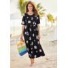 Woman Within Plus Size Stamped Empire Waist Dress(Grass Ocean Stamp)