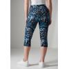 Woman Within Plus Size Stretch-Cotton Knit Pull-On Printed Capri Leggings(Black Tie Dye Palm)