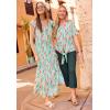 Woman Within Plus Size Texture Knit Tiered Flutter Sleeve Maxi Dress(Ivory Tulip Watercolor)