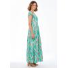 Woman Within Plus Size Texture Knit Tiered Flutter Sleeve Maxi Dress(Ivory Tulip Watercolor)