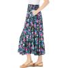 Woman Within Plus Size Wide Elastic Waist Skirt(Blue Blossom)