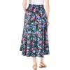 Woman Within Plus Size Wide Elastic Waist Skirt(Blue Blossom)