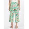 Woman Within Plus Size Wide-Leg Texture Knit Capri(Ivory Tulip Watercolor)