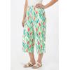 Woman Within Plus Size Wide-Leg Texture Knit Capri(Ivory Tulip Watercolor)