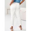 ellos Comfortable Women’s Plus Size Modern Stretch Chino Pants Slim Fit Work & Casual(White)