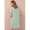 ellos Plus Size Cotton Spandex Vneck Short Sleeve Sleep Shirt(Desert Sage Sleep Well)