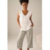 ellos Plus Size Gingham Back Elastic Wide Leg Crop Pants(Black White Gingham)