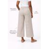 ellos Plus Size Gingham Back Elastic Wide Leg Crop Pants(Black White Gingham)
