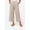 ellos Plus Size Gingham Back Elastic Wide Leg Crop Pants(Brown Sugar Ivory Gingham)