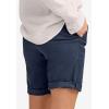 ellos Plus Size Stretch Chino Mid-Rise Bermuda Shorts(Navy)