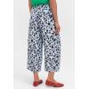 ellos Plus Size Wide-Leg Crop Pants(Blue Fog Floral)