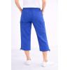 ellos Women’s Plus Size Stretch Cargo Capris Front and Side Pockets Casual Cropped Pants(Ocean Sapphire)