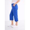 ellos Women’s Plus Size Stretch Cargo Capris Front and Side Pockets Casual Cropped Pants(Ocean Sapphire)