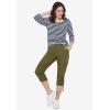 ellos Women’s Plus Size Stretch Cargo Capris Front and Side Pockets Casual Cropped Pants(Radiant Red)